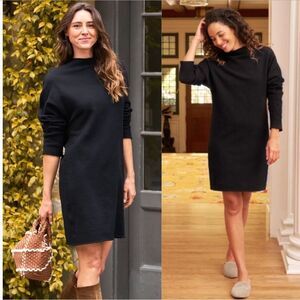 Frank‎ & Eileen Isabelle Funnel Neck Effie Capelet Dress Size Large Black Fleece